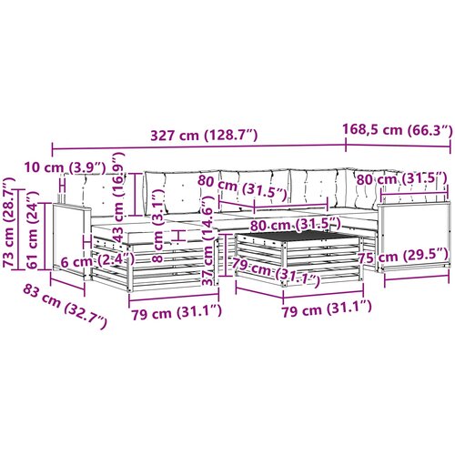  Set vanjskih sofa 7 kom. Prirodna i antracit Slike