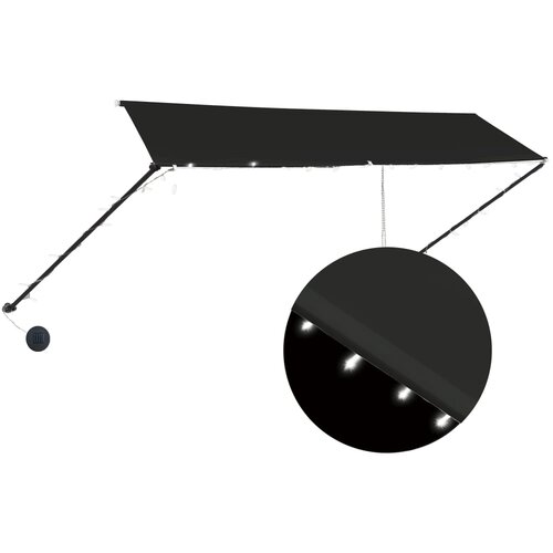 Maison Chic Zložljiva tenda - Senčniki z LED lučmi 350x150 cm antracitna, (22039058) Cene