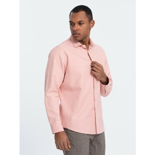 Ombre Men's REGULAR FIT shirt with pocket - pink Slike