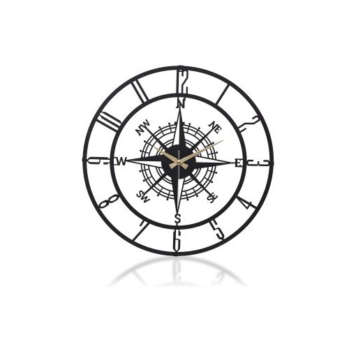 WALLXPERT Zidni sat Buinella, 50x50 cm, crni Cijene