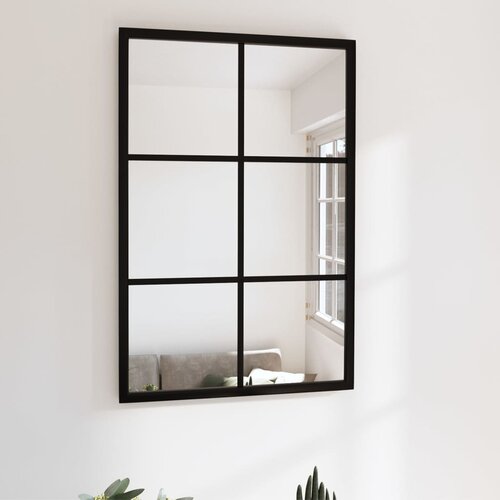 vidaXL Zidno ogledalo crno 60 x 40 cm metalno Cijene