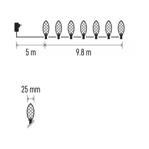 Emos LED spolja&amp;scaron;nji lanac 50&amp;times;LED/8 funkcija 14,8 m IP44 hladna bela Slike