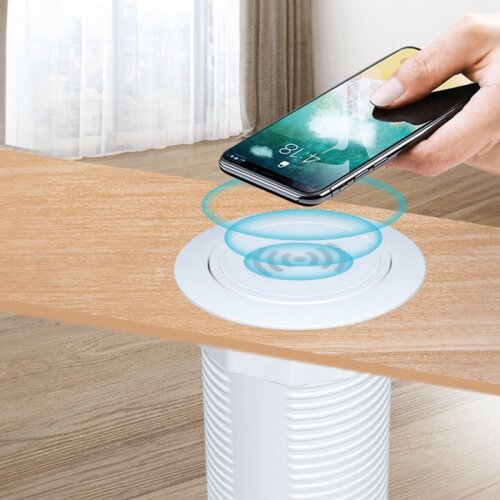 Solight DC64W-PD20 - Ugradni bežični punjač + USB A+C beo Slike