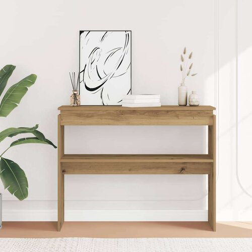 VidaXL Konzolni stol Artisan hrast 102x30x80 cm izrađeno drvo Slike