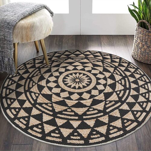 Conceptum Hypnose tepih Woopamuk507 black rug (90 x 90) Cene