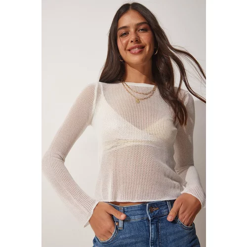 Happiness İstanbul Women's Bone Armor Knitted Soft Textured Summer Knitwear Blouse