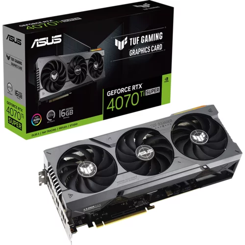 Asus TUF Gaming GeForce RTX 4070 Ti SUPER 16GB GDDR6X grafična kartica z DLSS 3, lower temps, and enhanced durability, PCIe 4.0, 2xHDMI 2.1a, 3xDisplayPort 1.4a - 90YV0KF1-M0NA00