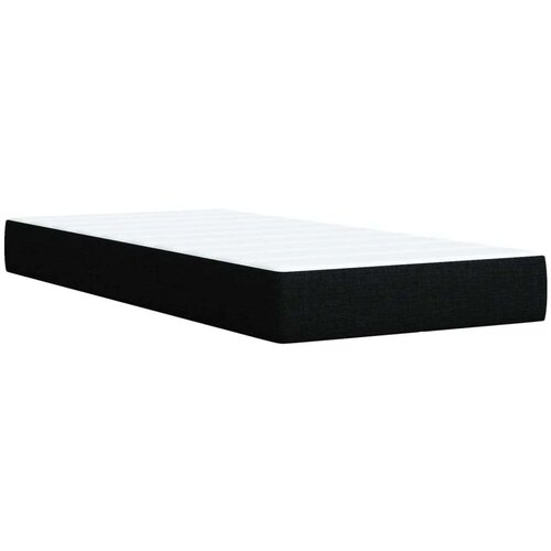 VidaXL Krevet s oprugama i madracem crni 100 x 200 cm od tkanine Slike