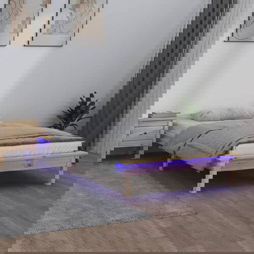  Posteljni okvir 100x200 cm trden les Slike