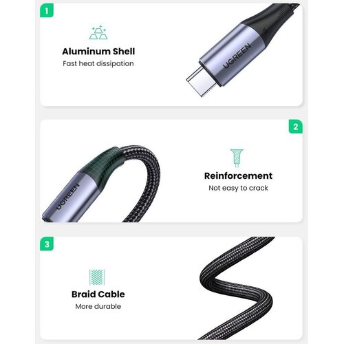 Ugreen USB-C to USB-C Cable 140W Gen2 Black 1m Slike