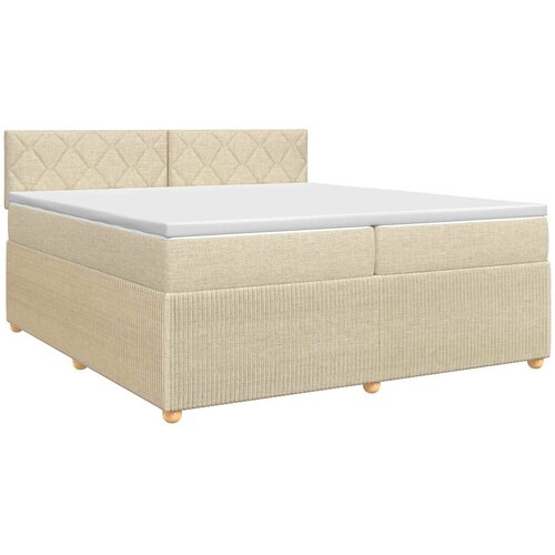  Boxspring krevet s madracem Krem 200 x 200 cm Tkanina Slike