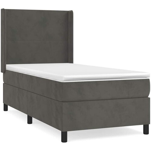 Box spring krevet s madracem tamnosivi 80 x 200 cm bar&amp;scaron;unasti Slike
