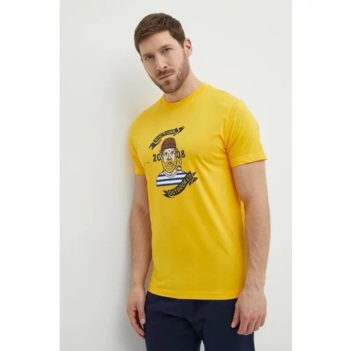 Picture Pamučna majica Chuchie za muškarce, boja: žuta, s tiskom, MTS1140
