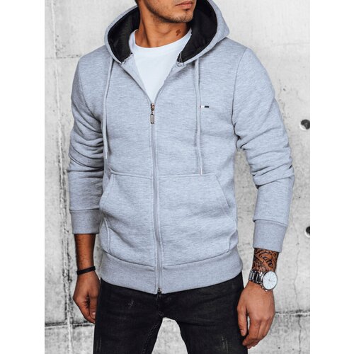 DStreet Men's Light Grey Zipper Sweatshirt Slike
