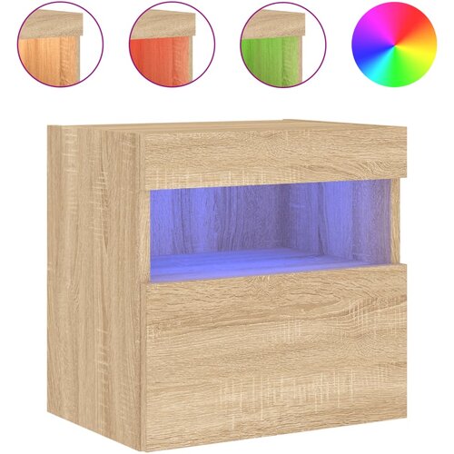 Maison Chic Stenska TV omarica - TV stojalo - Televizijska omarica z LED lučkami sonoma hrast 40x30x40 cm, (21701031) Cene
