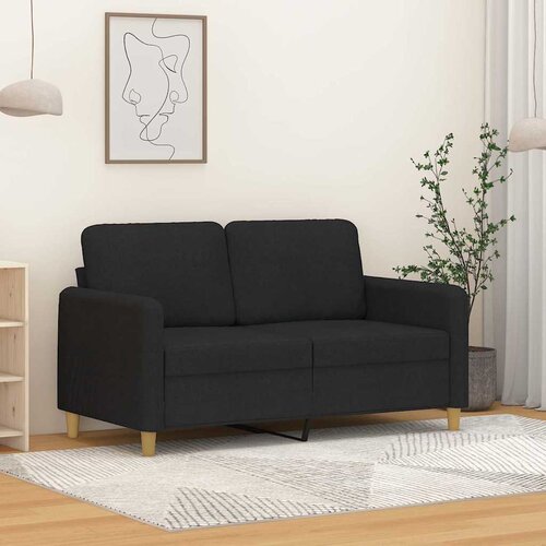  Dvosjed od tkanine crni 120 cm Cijene