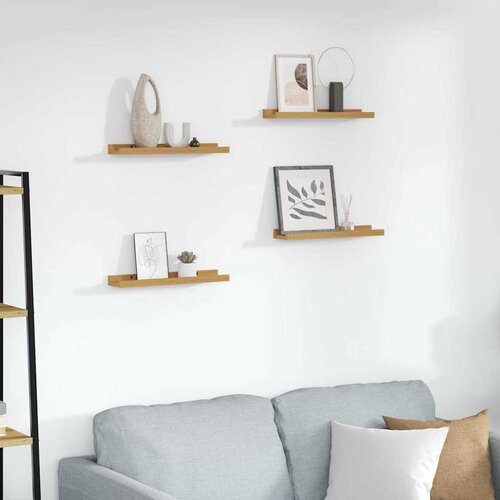  Polica na zidu Zidne 4 pcs Bež 40 x 9 x 3 cm Konstruirano drvo Cijene