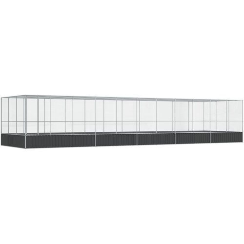  Kavez za ptice s produžetkom srebrni 1139x307x212 cm čelični Slike