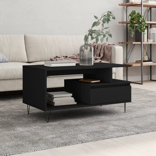  Stolić za kavu crni 90 x 49 x 45 cm od konstruiranog drva Cene