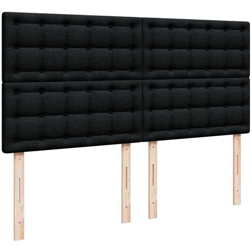 VidaXL Otomanski krevet s madracem i LED crni 160x200cm tkanine Slike