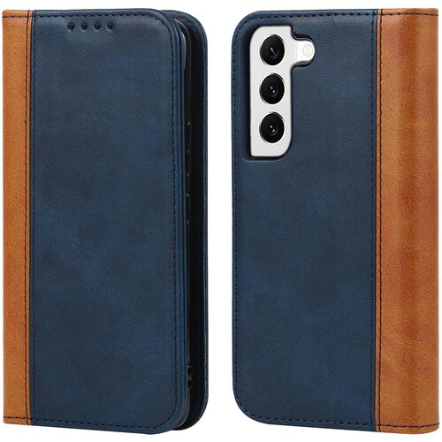 INORCO Za Samsung Galaxy S22 5G PU usnjena torbica za telefon, dvobarvna prepletena denarnica, pokrov stojala za telefon, (22032934) Slike