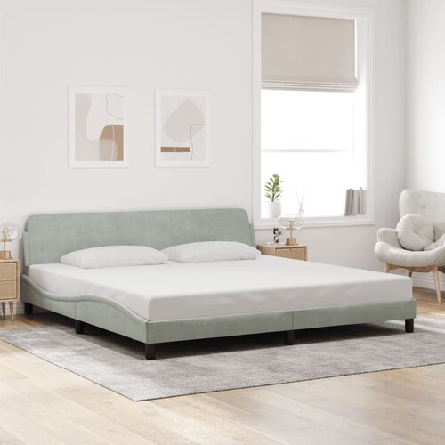 Furnova Posteljni okvir brez vzmetnice svetlo siv 200x200 cm žamet, (21934082) Slike