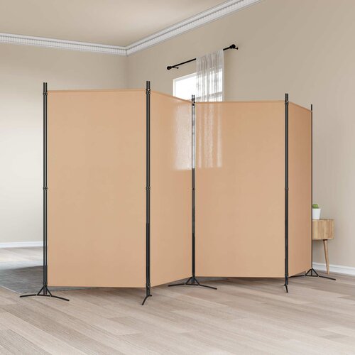  4-panelni pregradni zid Bež 346 x 180 cm Tkanina Slike