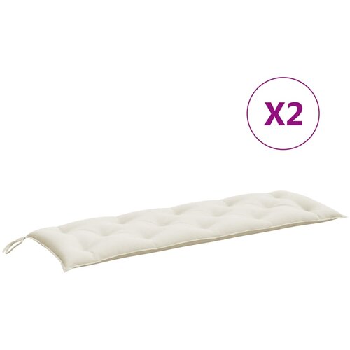  Jastuci za vrtnu klupu 2 kom pro&amp;scaron;arano krem 150x50x7 cm tkanina Slike