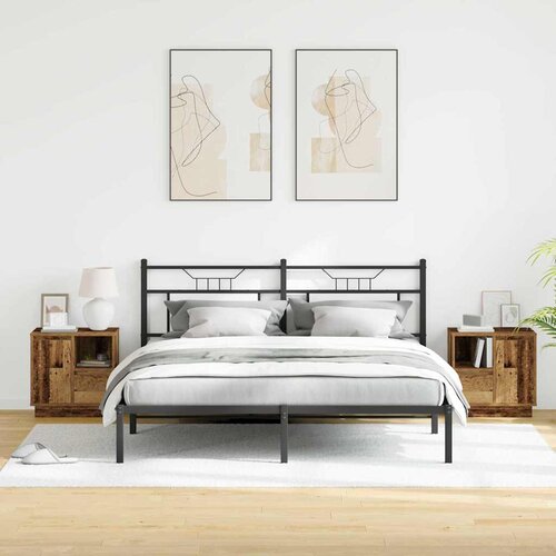  Noćni ormar s ladicama 2 pcs Staro drvo 50 x 34,5 x 50 cm. Slike