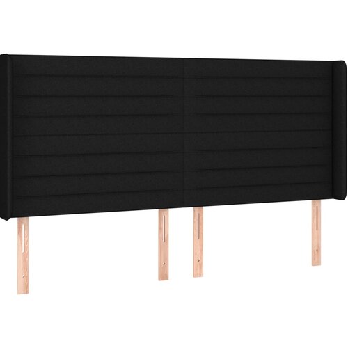 Maison Chic posteljno vzglavje - vzglavna omarica - nočna omarica z ušesi črno 163x16x118/128 cm blago, (21711573) Cene