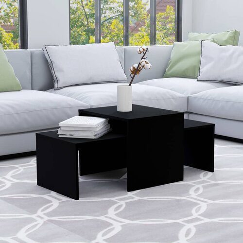 VidaXL Set stolića za kavu crni 100 x 48 x 40 cm od iverice Slike
