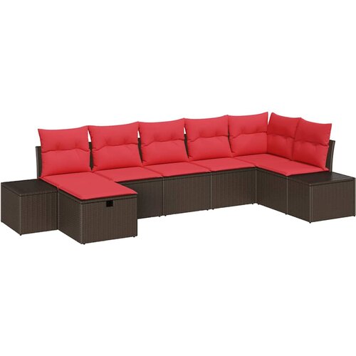 vidaXL Vrtna sedežna garnitura 7 pcs Rjava 55 x 62 x 69 cm Poly ratan, (5000020731) Cene