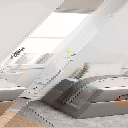 vidaXL Krevetna konstrukcija s madracem Sivo-smeđa 80 x 200 cm tkanina Cijene