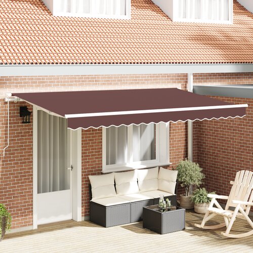 vidaXL Skrovita tenda Smeđa i bijela 400x200 cm 400 x 200 cm 4x2 m Cijene