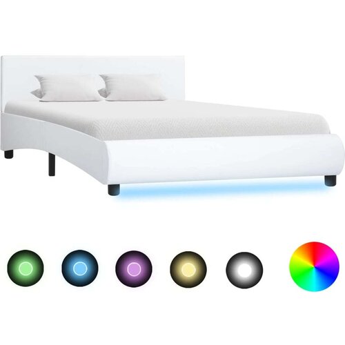  Za krevet od umjetne kože LED bijeli 140 x 200 cm Slike