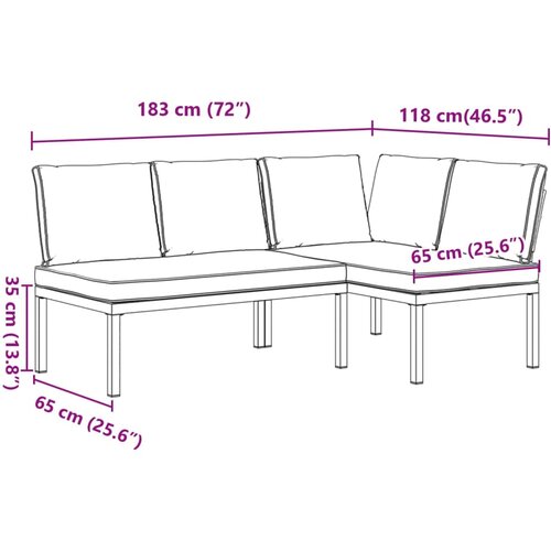  2-dijelni set vrtnih sofa s jastucima crni aluminijski Slike