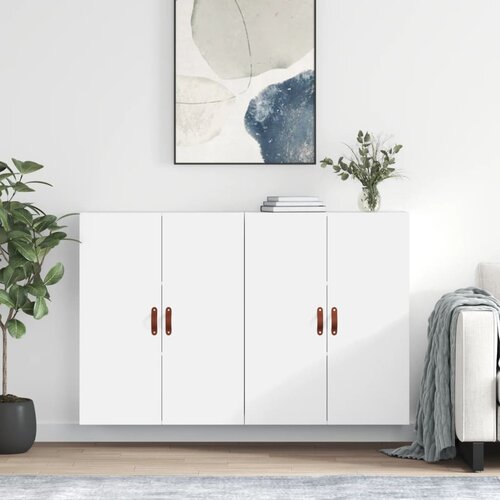vidaXL Stenska omarica 2 kosa bela 69,5x34x90 cm Cene