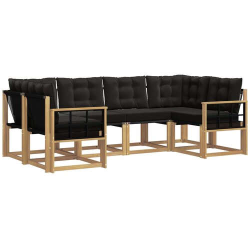 vidaXL Zunanja garnitura za sedenje z blazino 6 pcs Bela in črna, (5000281869) Cene