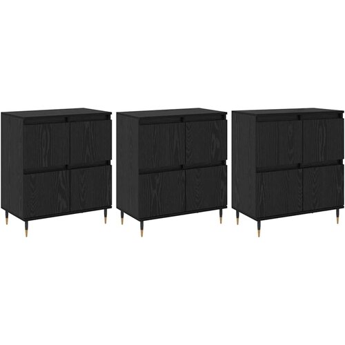vidaXL Omarica za shranjevanje 3 pcs Črna Orehovina 60 x 35 x 70 cm, (5000108611) Cene