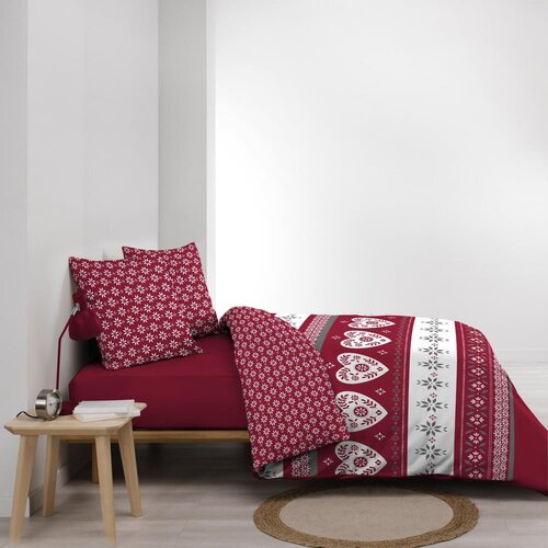 Douceur d int&amp;eacute;rieur Rdeča bombažna posteljnina za zakonsko posteljo/podalj&amp;scaron;ana 240x220 cm Alpage &amp;ndash; Slike