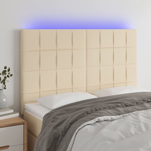  LED uzglavlje krem 144x5x118/128 cm od tkanine Cijene