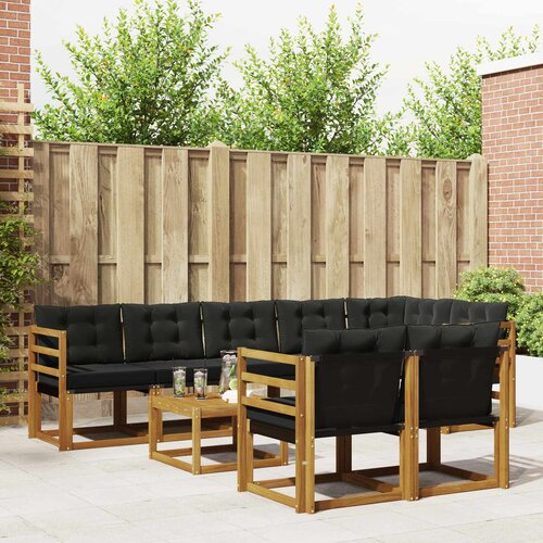  Set vanjskih sofa 9 kom. Prirodna i crna Cene