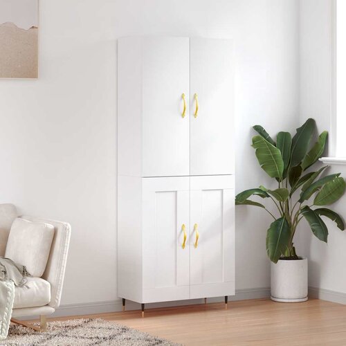  Visoka komoda bijela 69,5x34x180 cm konstruirano drvo Cene