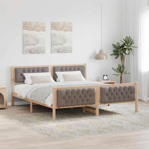  Konstrukcija postelje Taupe 180 x 200 cm Masivno borovo les, (5000084602) Slike