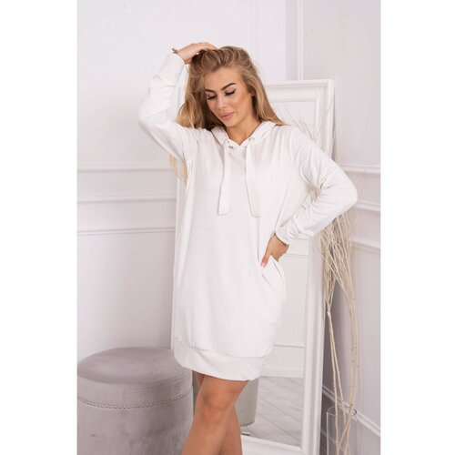 Kesi Velor dress with a hood ecru Slike
