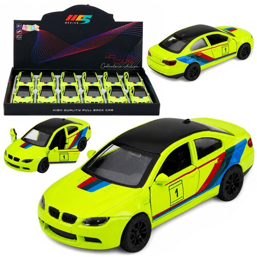 SPORTS Car Metal Car Pull-Back Drive Yellow Neon 1:32 Cene