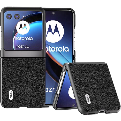 INORCO ABEEL Za Motorola Razr 40 Ultra 5G goveje usnje + ovitek za telefon za osebni računalnik Mat robovi Pokrov za telefon, (22036123) Slike