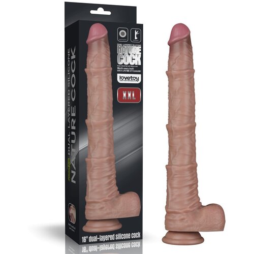 Lovetoy 2025 Dildo Lovetoy Dual Layered Bendable Xxl 40,5 Cm Cene