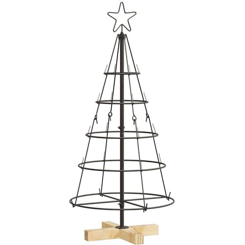 VidaXL Božićno drvo u obliku čunja s stalakom Crna 90 cm Čelik Slike
