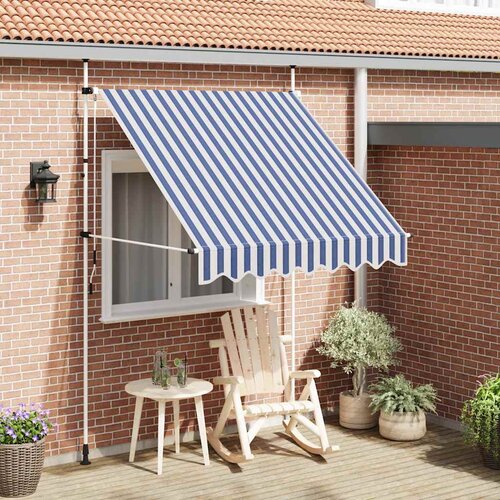 Tenda na ručno uvlačenje 200 cm plavo-bijela prugasta Cene